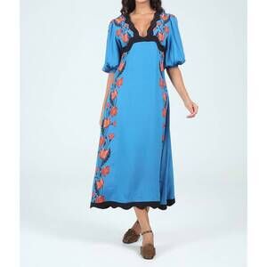 NEW AYLAYA berlin midi dress in blushing meadow blume